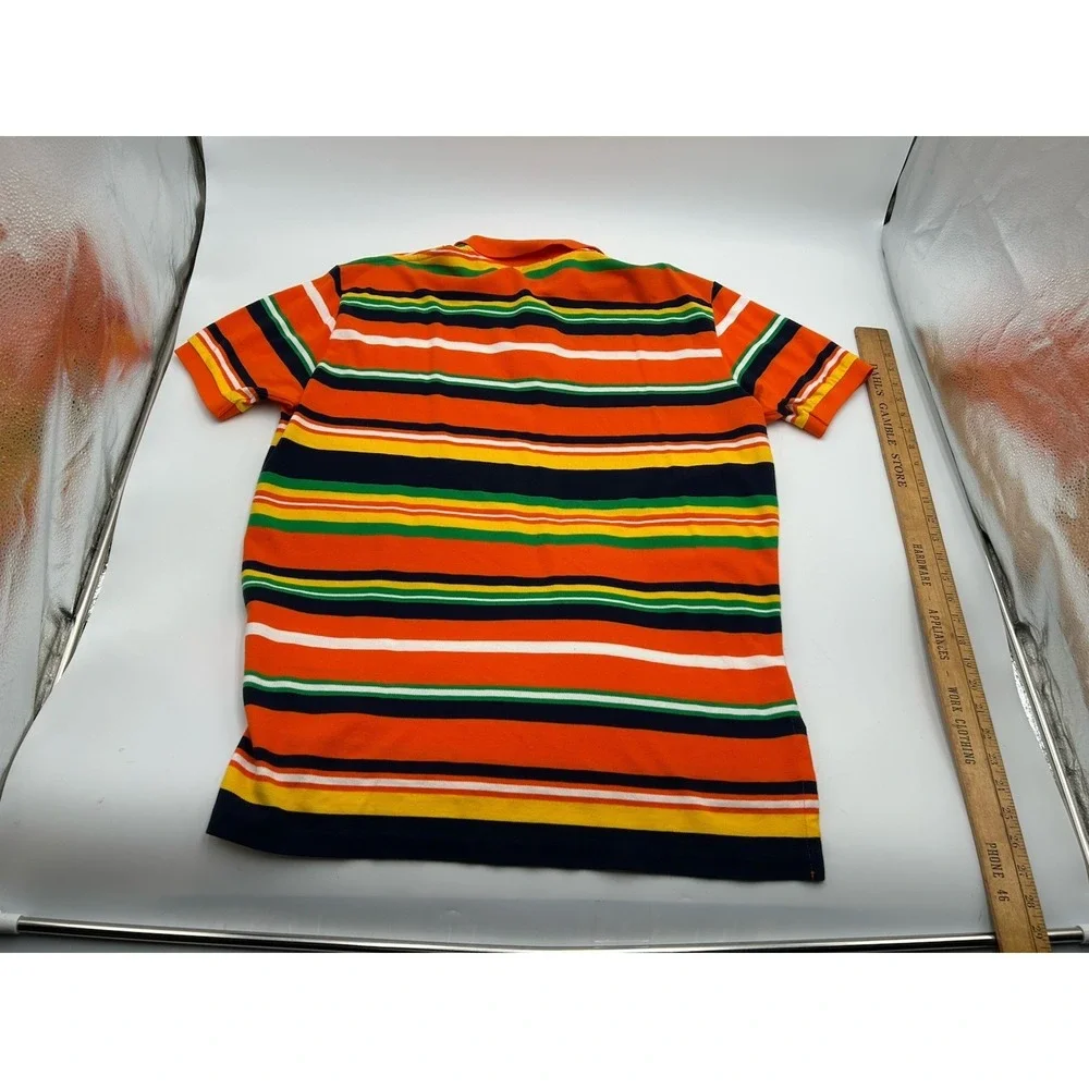 Vintage Polo Ralph Lauren Mens Polo Shirt Bright Multicolor Striped Size L H